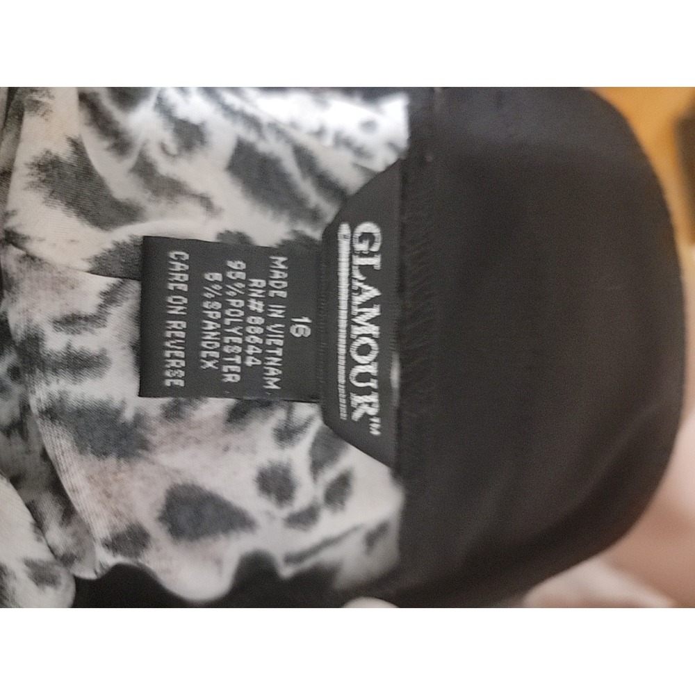 Glamour Collection Animal Print Leopard Dressy Dress Size 16 - Picture 8 of 9